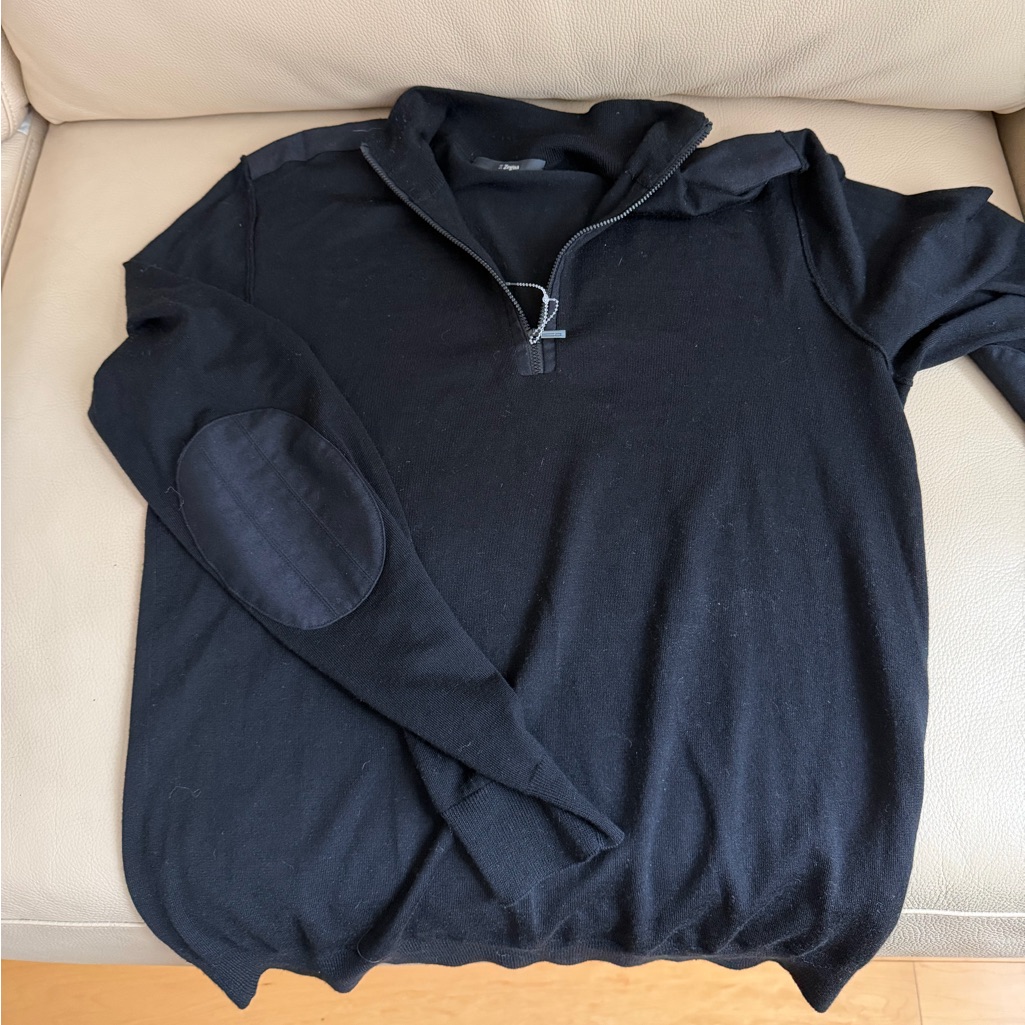 New Z Zegna Black Zip Up Sweater
